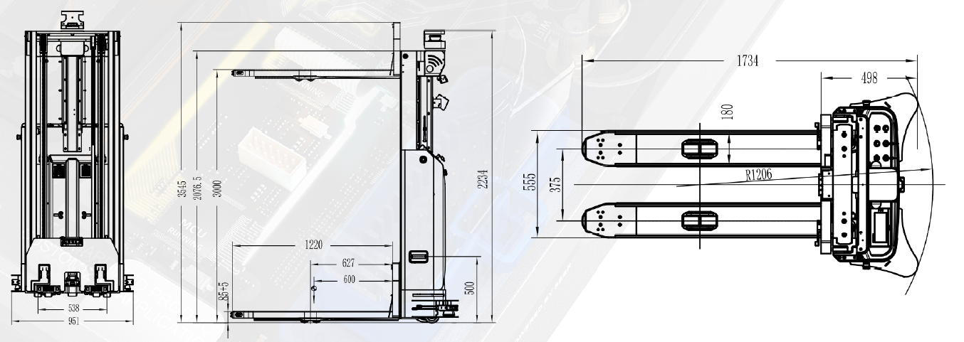 Rysunek wymiarowy ST-1430 AGV